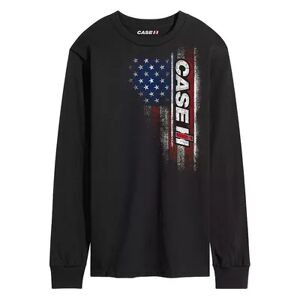 Licensed Character Men's Case IH American Flag Long Sleeve Tee, Size: Large, Black