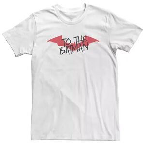 Licensed Character Big & Tall DC Batman To The Batman Red Bat Logo Tee, Men's, Size: Large Tall, White