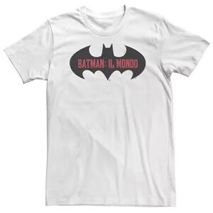 Big & Tall DC Comics Batman: Il Mondo Bat Logo Tee, Men's, Size: Large Tall, White