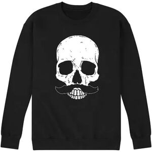 Licensed Character Men's Skull with Mustache Sweatshirt, Size: Large, Black