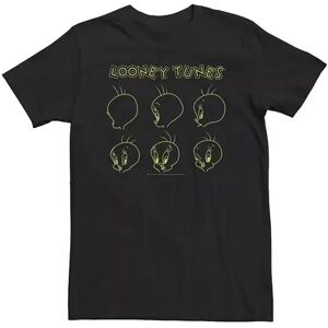 Licensed Character Big & Tall Looney Tunes Tweety Bird Line Art Faces Tee, Men's, Size: 4XL, Black