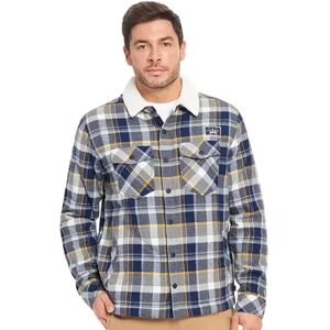 Hurley Men's Hurley Head of Class Flannel Shacket with Sherpa Lining, Size: Medium, Dark Blue