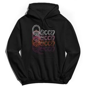 Licensed Character Men's Queen Repeat Logo Hoodie, Size: Medium, Black