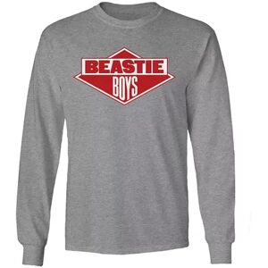 Licensed Character Men's Beastie Boys Logo Long Sleeve Tee, Size: Medium, Dark Grey