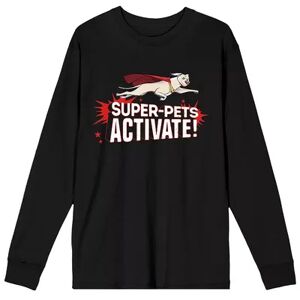 Licensed Character Men's DC League of Super Pets Krypto Long Sleeve Tee, Size: XL, Black