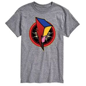 Licensed Character Men's Power Rangers Bolt Logo Tee, Size: Medium, Med Grey