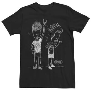 Licensed Character Men's Beavis And Butthead Rock Out Sketch Tee, Size: 3XL, Black