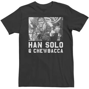 Licensed Character Men's Star Wars Han Solo And Chewbacca Vintage Poster Tee, Size: Small, Black