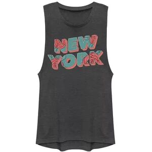 Unbranded Juniors' New York Retro Rose Graphic Muscle Tank, Girl's, Size: XL, Grey