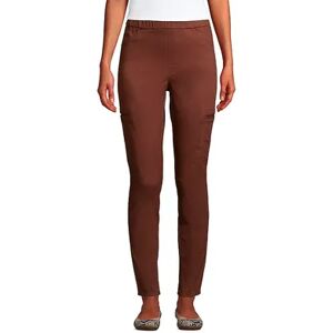 Lands' End Women's Lands' End Sateen Straight-Leg Cargo Ankle Pants, Size: 4, Brown