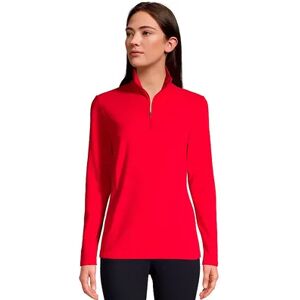 Women's Lands' End 1/4-Zip Fleece Pullover, Size: Small, Red