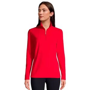Women's Lands' End 1/4-Zip Fleece Pullover, Size: Medium, Red