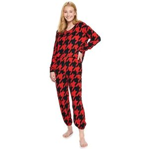 Juniors' SO Boxy Long Sleeve Pajama Top & Pajama Pants Set, Girl's, Size: Small, Red