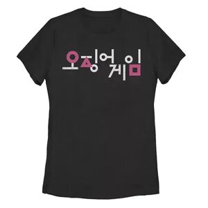 Licensed Character Juniors Squid Game Korean Title Logo Tee, Women's, Size: Medium, Black
