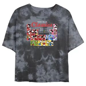 Disney Juniors' Disney Mickey Mouse & Friends Periodic Table Of Classics Wash Crop Tee, Women's, Size: Large, Grey