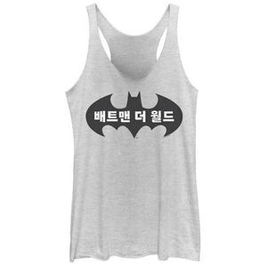 Licensed Character Juniors' Batman: The World South Korea Bat Logo Tank, Women's, Size: XS, White