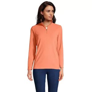 Women's Lands' End 1/4-Zip Fleece Pullover, Size: Large, Drk Orange