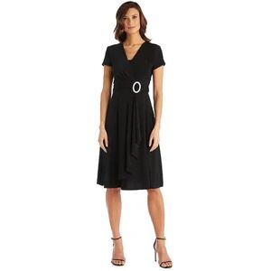 R&M Richards Women's R&M Richards Cascade Midi Dress, Size: 8, Black