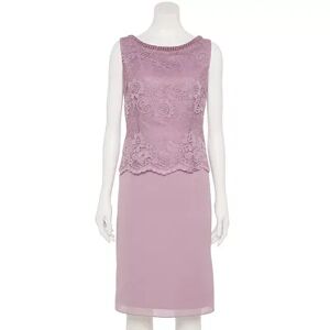 Women's Le Bos 2-Piece Lace Duster & Sheath Dress Set, Size: 8, Purple