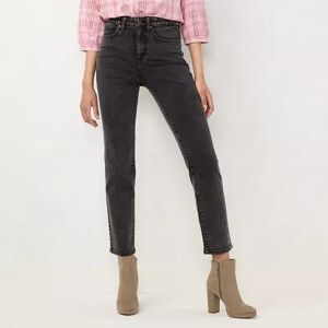 Women's LC Lauren Conrad Super High-Waisted Straight-Leg Jeans, Size: 16 Short, Black