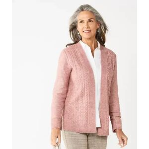 Croft & Barrow Women's Croft & Barrow Extra Cozy Cable Cardigan, Size: XL, Pink