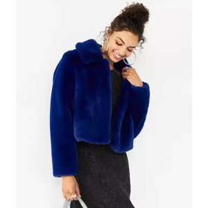 SO Juniors' SO Faux Fur Collar Cropped Jacket, Girl's, Size: Large, Brt Blue