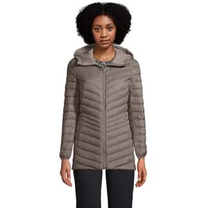 Lands' End Women's Lands' End Down Ultralight Packable Hooded Jacket, Size: XS, Brown