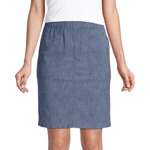 Lands' End Women's Lands' End Pull-On Chambray Skort, Size: 10, Blue