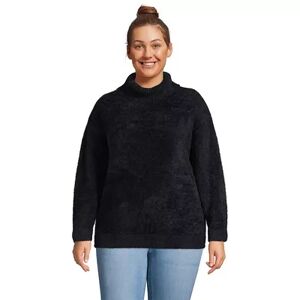 Lands' End Plus Size Lands' End Eyelash Boxy Turtleneck Sweater, Women's, Size: 1XL, Black