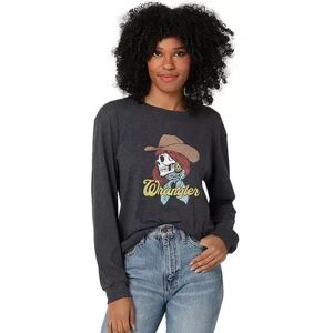 Wrangler Women's Wrangler Boyfriend Long Sleeve Graphic Tee, Size: Small, Grey