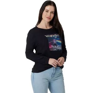 Wrangler Women's Wrangler Boyfriend Long Sleeve Graphic Tee, Size: Small, Black