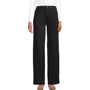 Lands' End Women's Lands' End Sport Knit High Rise Wide-Leg Pants, Size: Large, Black