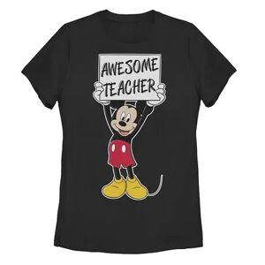 Licensed Character Disney's Mickey Mouse Juniors' Awesome Teacher Graphic Tee, Girl's, Size: XXL, Black