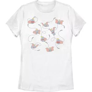 Licensed Character Juniors' Disney Dumbo Feathers And Flights Tee, Girl's, Size: Small, White