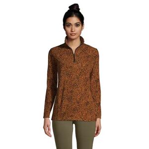 Women's Lands' End 1/4-Zip Fleece Pullover, Size: XS, Dark Brown