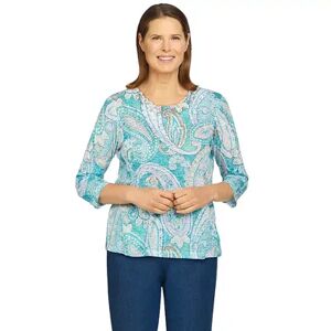 Women's Alfred Dunner Paisley Burnout Top, Size: Small, Lt Green