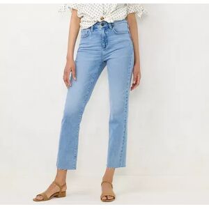 LC Lauren Conrad Women's LC Lauren Conrad Super High-Waisted Straight-Leg Jeans, Size: 8, Blue