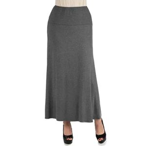 24Seven Comfort Women's 24seven Comfort Apparel Elastic Waist Midi Skirt, Size: XXL, Dark Grey