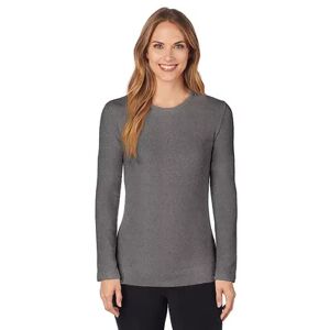 Cuddl Duds Women's Cuddl Duds Fleecewear with Stretch Long Sleeve Crewneck Top, Size: Large, Grey