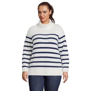 Lands' End Plus Size Lands' End Eyelash Boxy Turtleneck Sweater, Women's, Size: 3XL, White