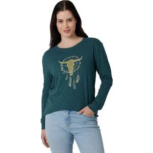 Wrangler Women's Wrangler Boyfriend Long Sleeve Graphic Tee, Size: XS, Green