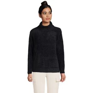 Lands' End Women's Lands' End Eyelash Boxy Turtleneck Sweater, Size: Small, Black