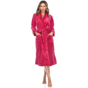 WM Fashion Women's Cozy Lounge Robe, Size: 2XL, Red