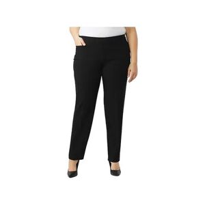 DressBarn Women's Plus Size Secret Agent Pull On Tummy Control Pants with Pockets - Short Length, Size: 14 W, Black