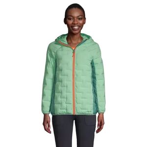 Lands' End Women's Lands' End Hooded Insulated Down Jacket, Size: Small, Green