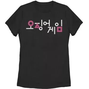 Licensed Character Juniors Squid Game Korean Title Logo Tee, Women's, Size: Small, Black