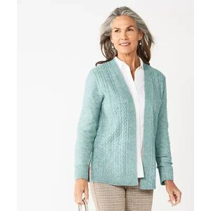 Women's Croft & Barrow Extra Cozy Cable Cardigan, Size: XS, Light Blue