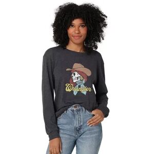 Wrangler Women's Wrangler Boyfriend Long Sleeve Graphic Tee, Size: Large, Grey