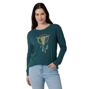 Wrangler Women's Wrangler Boyfriend Long Sleeve Graphic Tee, Size: Small, Green