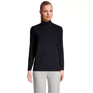 Women's Lands' End 1/4-Zip Fleece Pullover, Size: Small Tall, Black